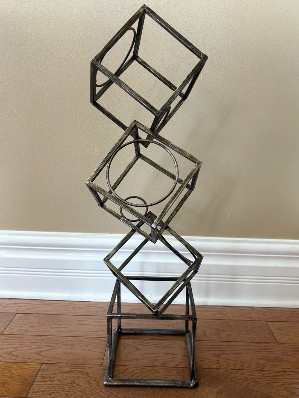 Industrial Metal Wine Bottle Rack